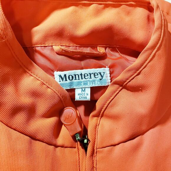 Monterey Club Full‎ Zip Orange Vest Wind and Water Resistant pockets Size Medium - Picture 3 of 8